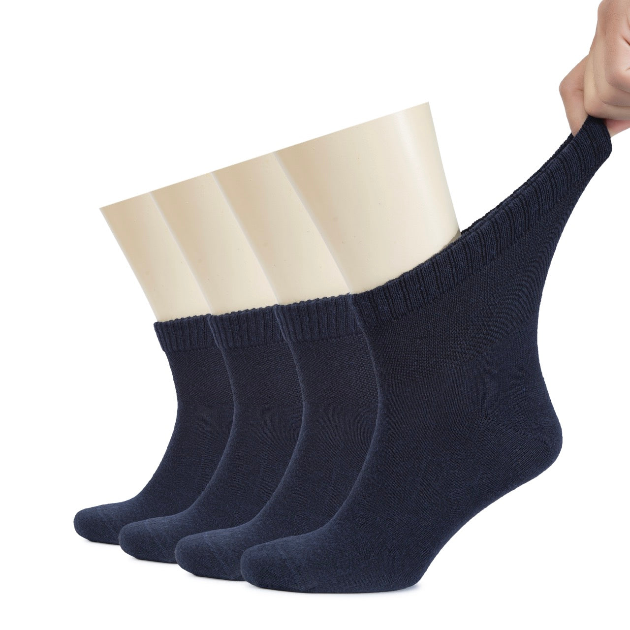 Men's Diabetic Ankle Thin Cotton Socks, 4 Pairs